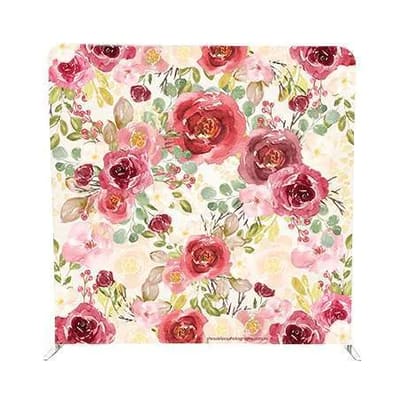 Colourful watercolor roses photo booth backdrop