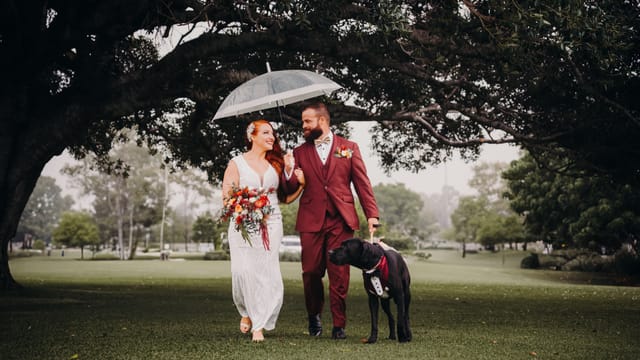 Red and Jayden Our Love Story at Sandstone Point Hotel