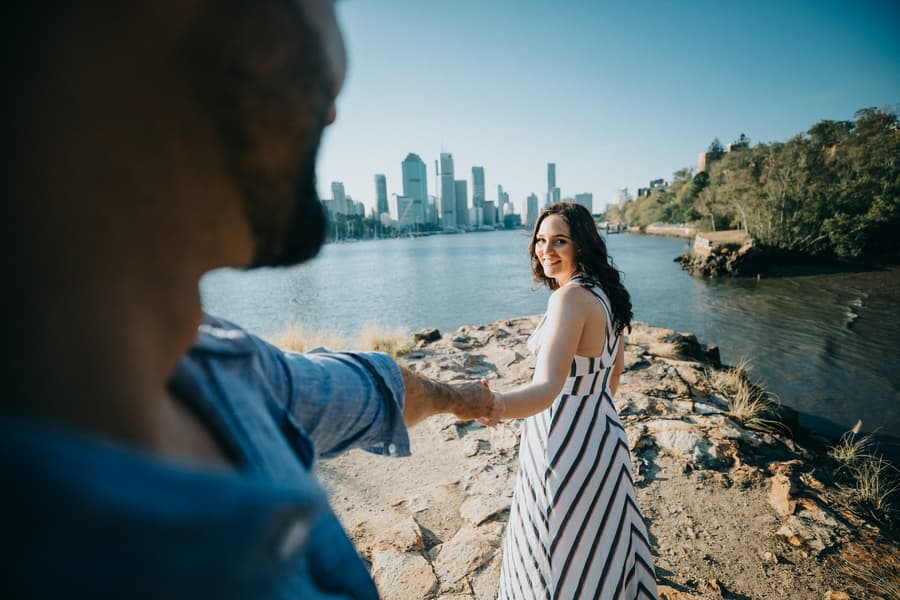 Sarah & Sam pre-wedding session at Kangaroo Point, Brisbane