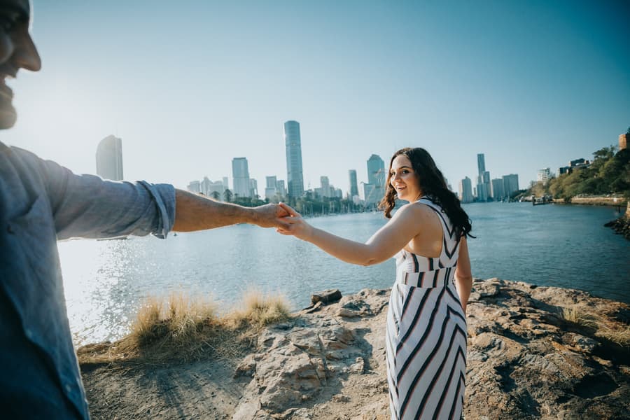 Sarah & Sam pre-wedding session at Kangaroo Point, Brisbane