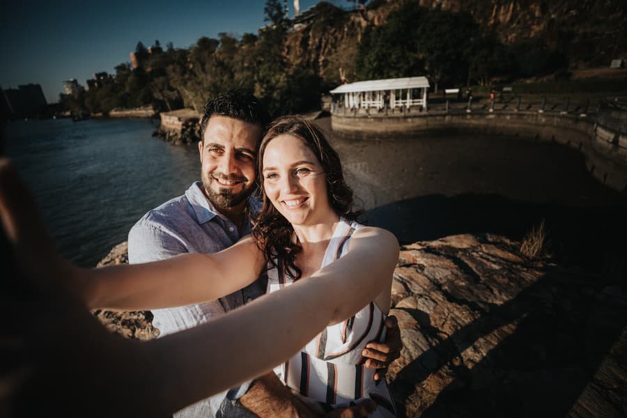 Sarah & Sam pre-wedding session at Kangaroo Point, Brisbane