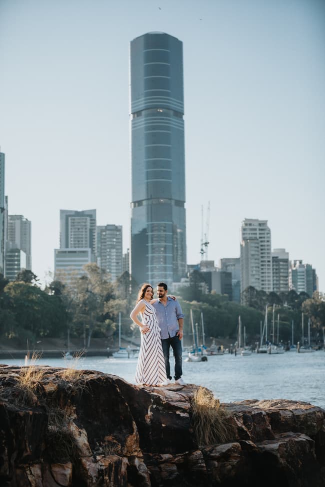 Sarah & Sam pre-wedding session at Kangaroo Point, Brisbane