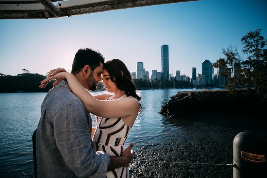 Sarah & Sam pre-wedding session at Kangaroo Point, Brisbane