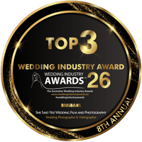 2026 Brisbane Wedding Industry Awards Top 3, Wedding Photographer & Videographer