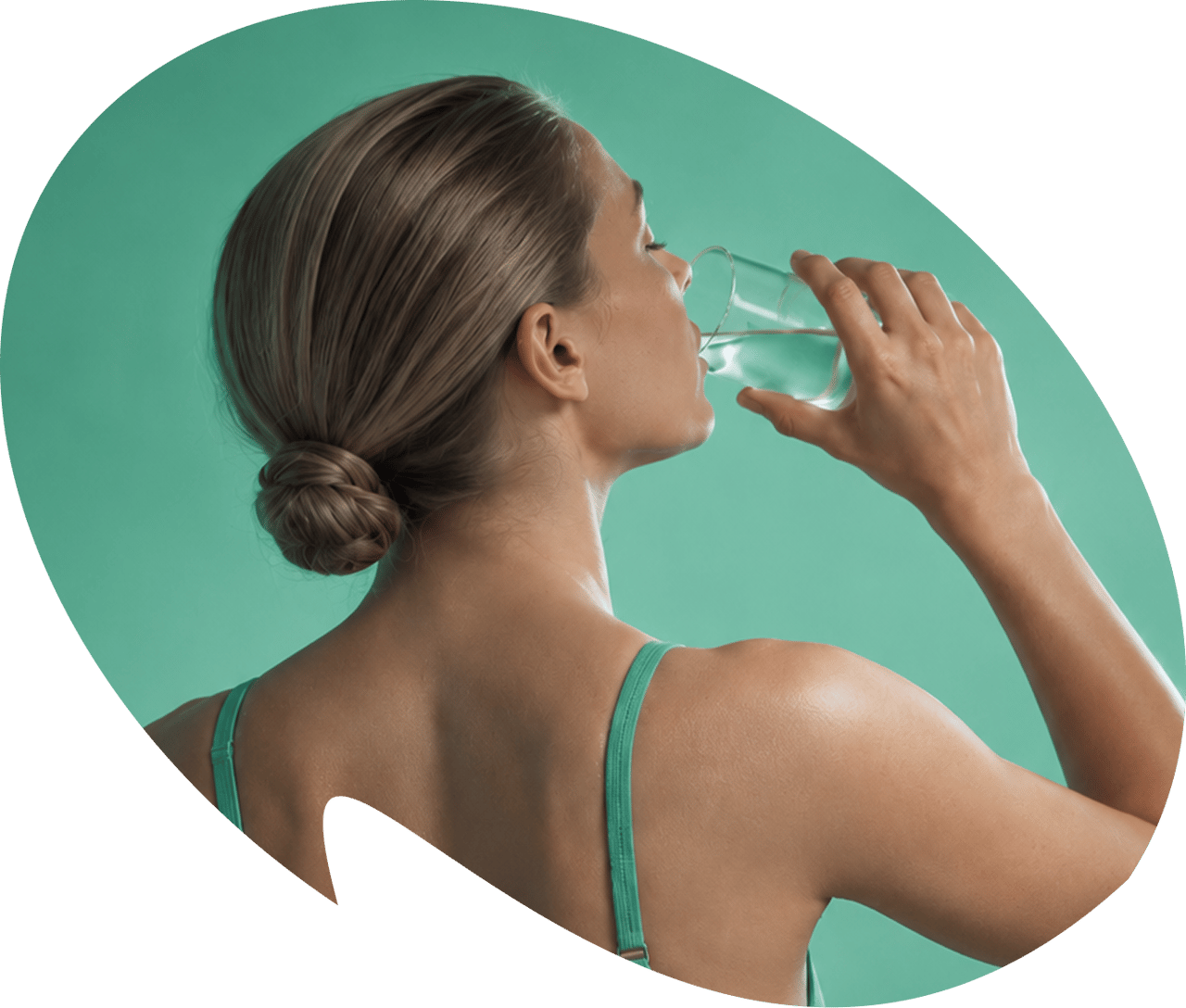 Woman drinking a glass of water