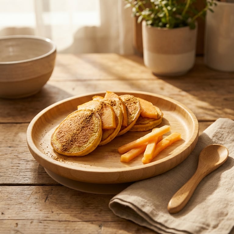 Cantaloupe & Millet Mini Pancakes (Baby-led weaning, 10+ months)