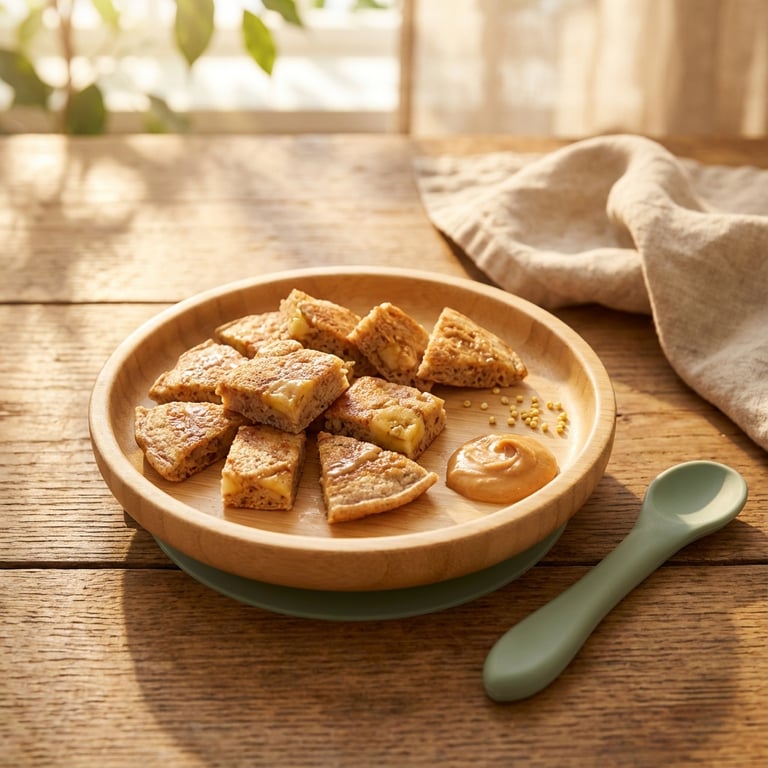 Erdnussbutter-Vollkorn-Pfannkuchen für Kleinkinder (10+ Monate)