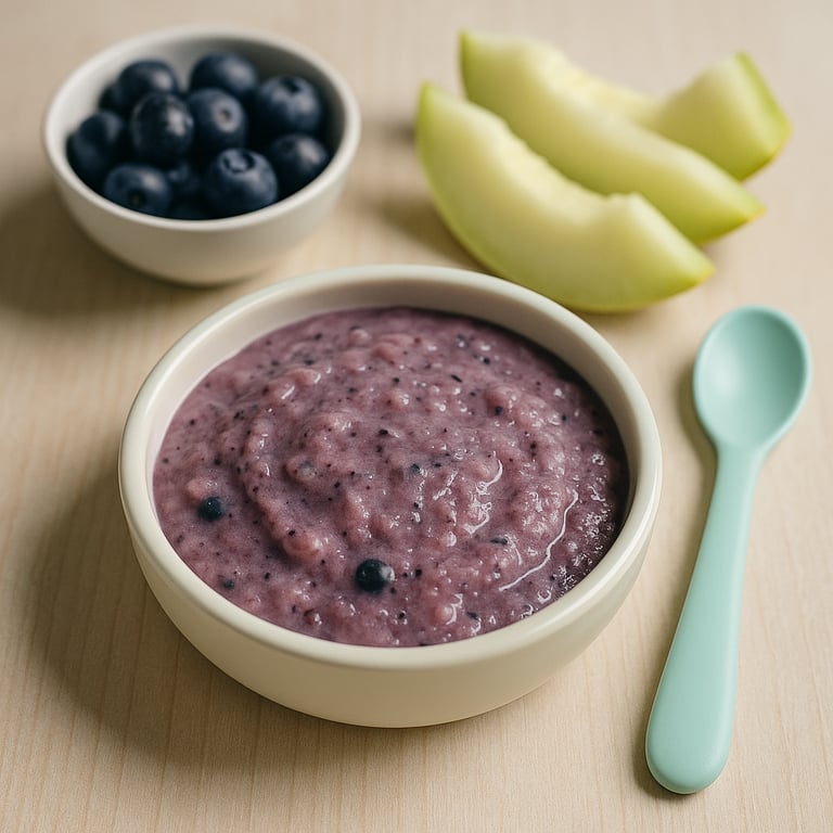 Áfonya-sárgadinnye püré.