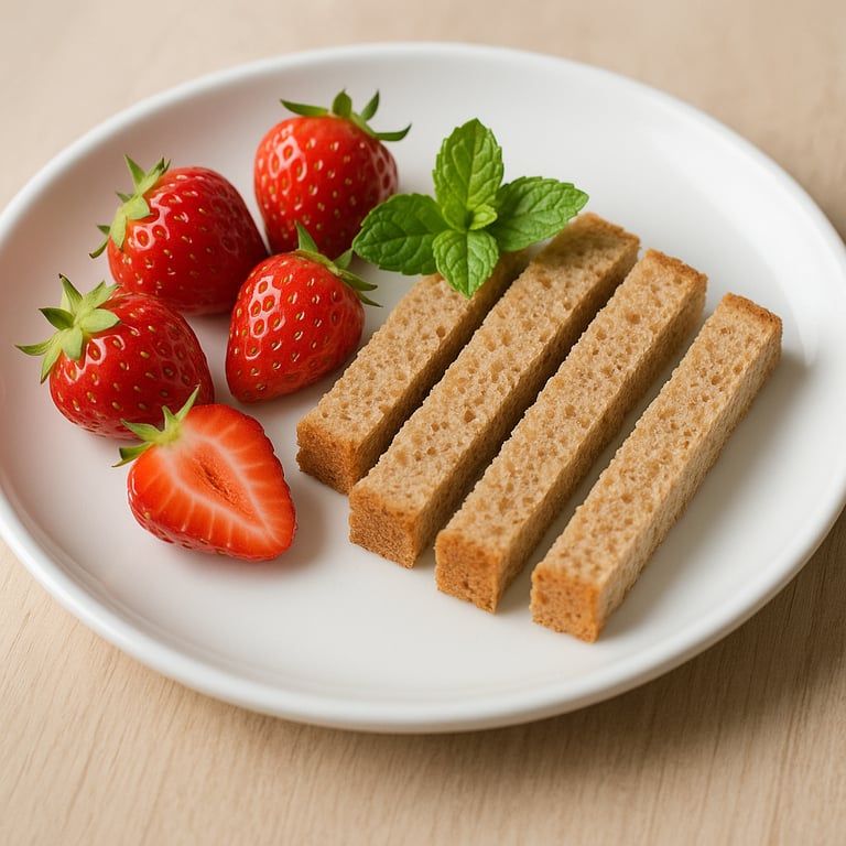 Erdbeer-Weizenbrot-Fingerfood