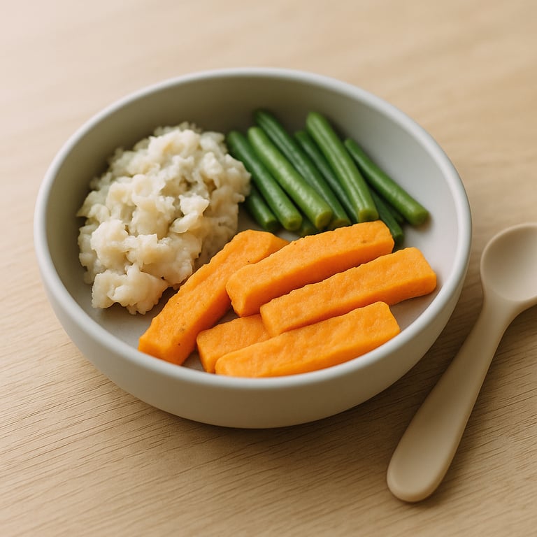 Cod, Green Bean & Sweet Potato Fingers (Baby-led, 4-10 months)