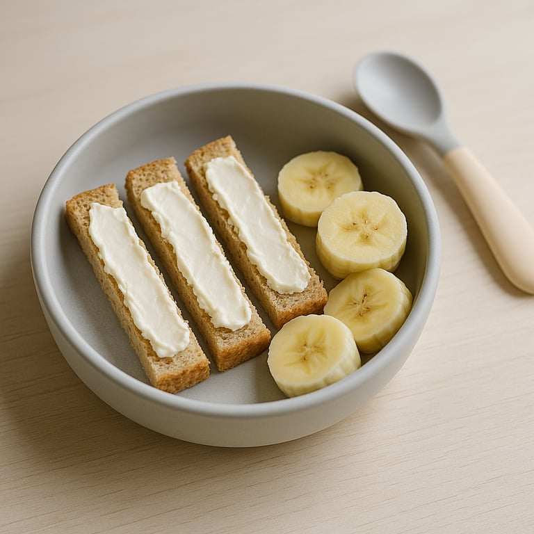 Banane und Frischkäse-Toaststifte (Baby-Led Weaning)