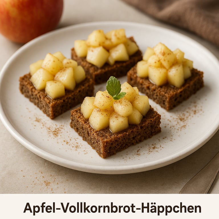 Apfel-Vollkornbrot-Häppchen
