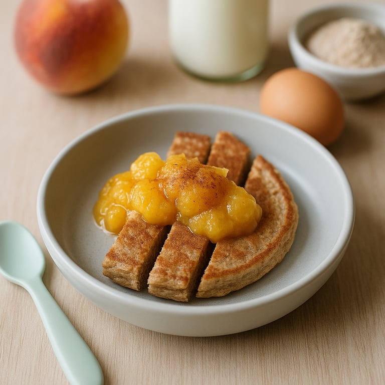 Pfirsich-Vollkorn-Pfannkuchen für BLW (10+ Monate)