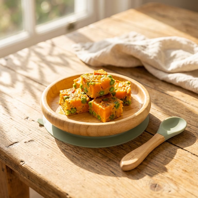 Édesburgonya és borsó – bébi által vezetett hozzátáplálású pogácsák