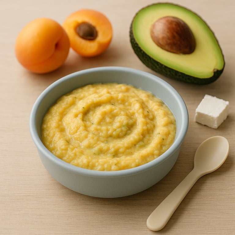 Sárgabarack, avokádó és krémsajtos püré