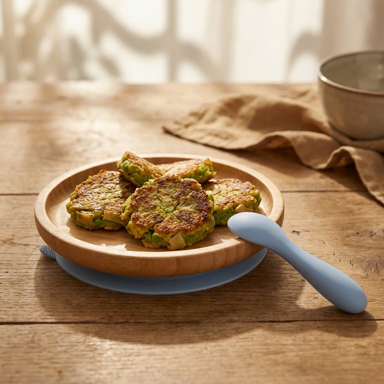Artichoke & Pea Toddler Fritters