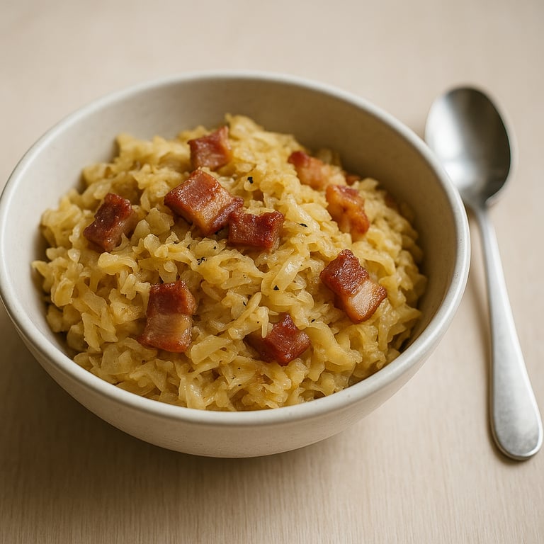 Vajas pirított káposzta füstölt szalonnával