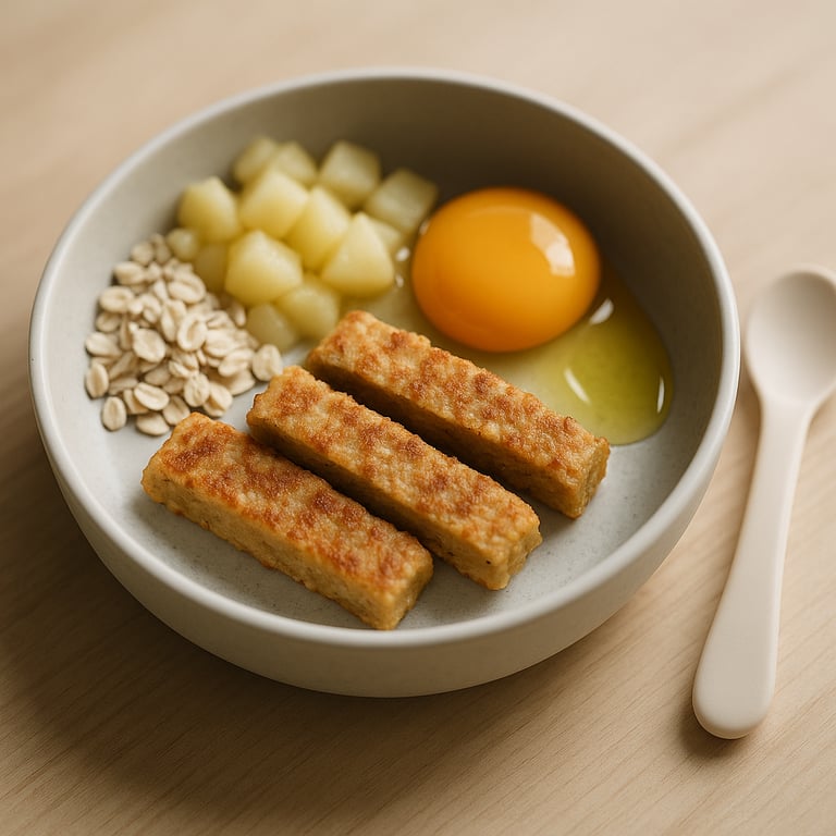 Oat & Pear Baby Pancake Fingers (Baby-Led Weaning, 10+ months)