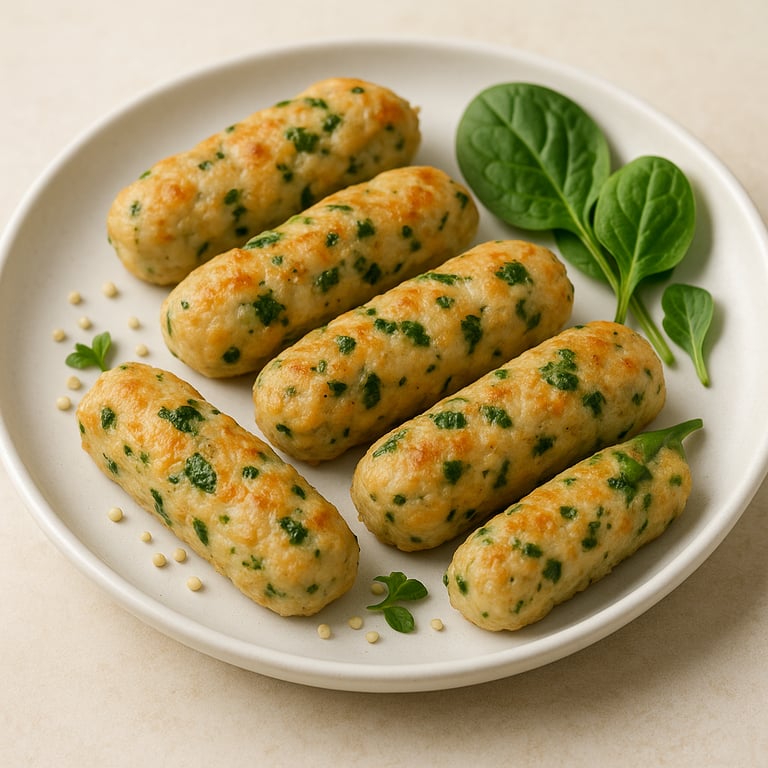 Zartes Hähnchen, Quinoa und Spinat – Fingerfood