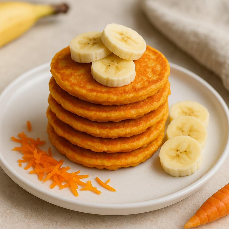 Banane-Karotte Mini-Pfannkuchen