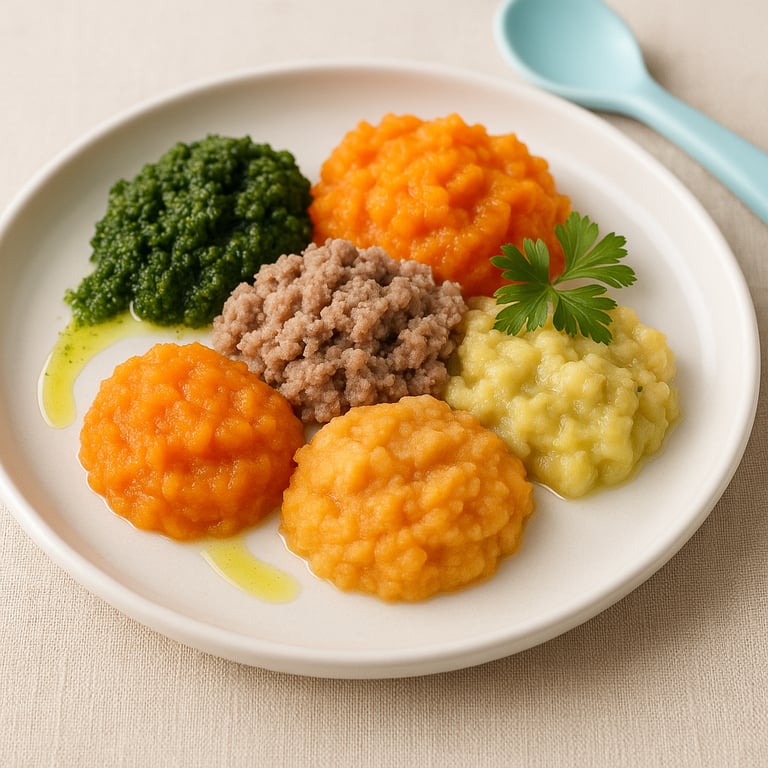 Bunter Gemüse-Rindfleisch-Teller