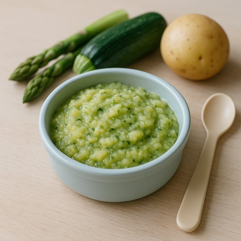 Spárga-cukkini-burgonyapüré kisgyermekeknek