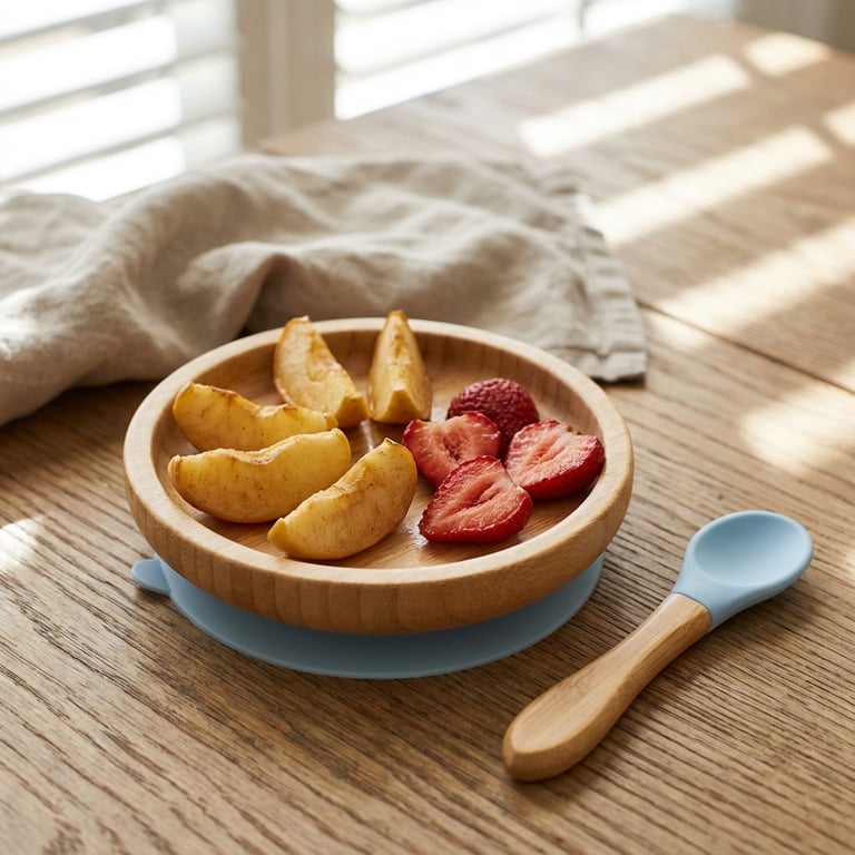 Apfel- und Erdbeer-Fingerfood (Baby-led Weaning, ab dem zehnten Lebensmonat)