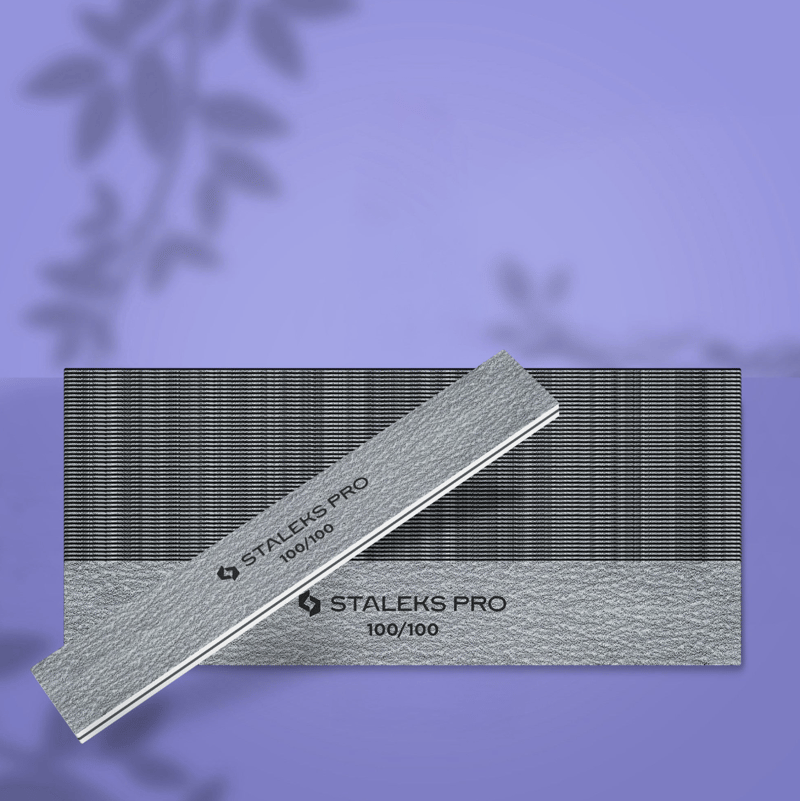 STALEKS Lima de uñas mineral recta ancha, grano 100/100 (50 unidades)