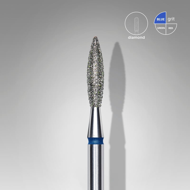 STALEKS EXPERT Fresa diamantada «Llama» azul, diámetro 2,3 mm, parte de trabajo 10 mm