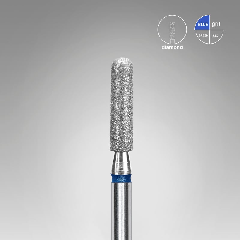 STALEKS EXPERT Fresa diamantada cilindro redondeado azul, diámetro 2,5 mm, parte de trabajo 10 mm