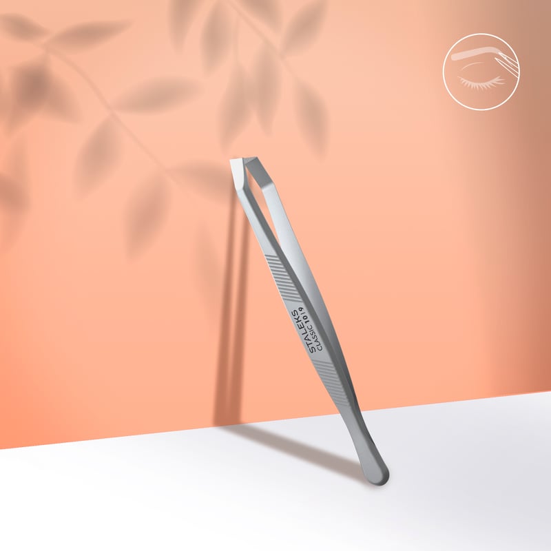 STALEKS CLASSIC 10 TYPE 9 Пинцет для бровей широкий скошенный, форма «краб»