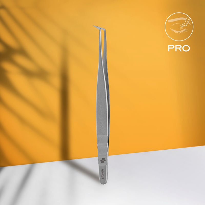 STALEKS EXPERT 40 TYPE 2 Professional lash tweezers with fiber tips, L-shaped, 70'