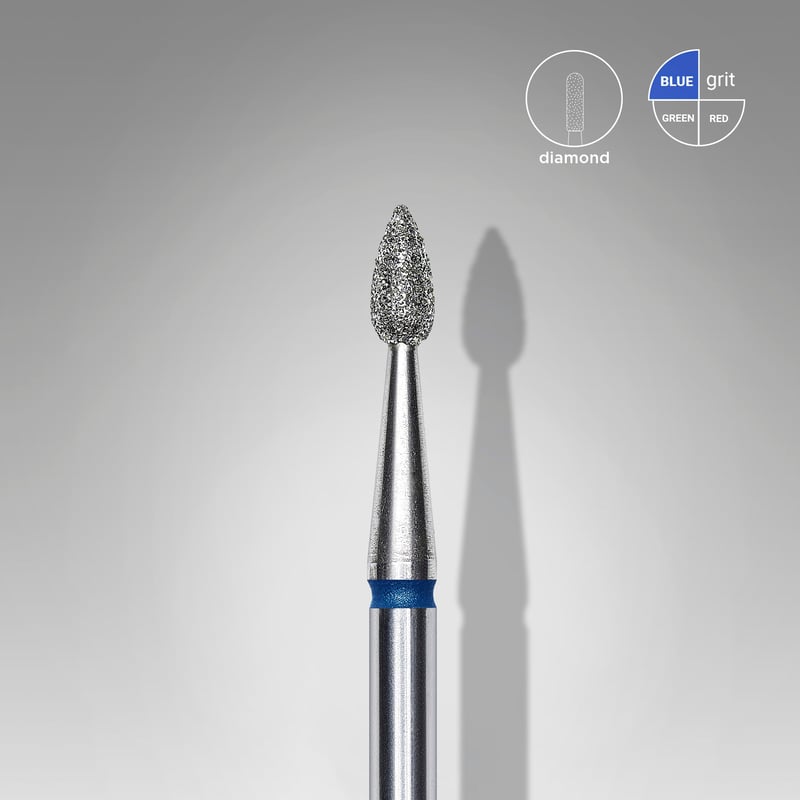 STALEKS EXPERT Fresa diamantada «Gota» azul, diámetro 2,3 mm, parte de trabajo 5 mm