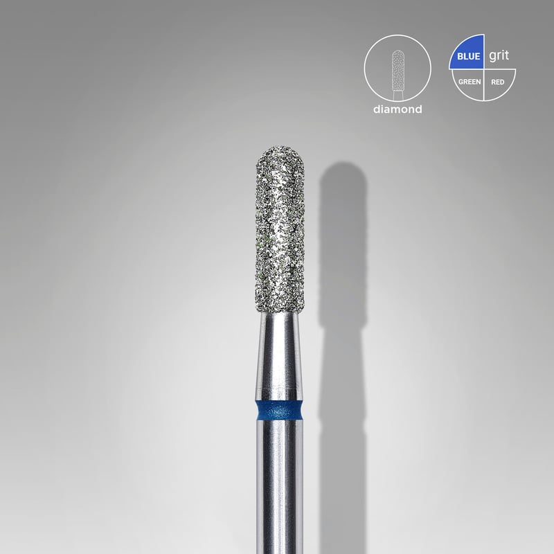STALEKS EXPERT Fresa de diamante cilindro redondeado azul, diámetro 2,3 mm, parte de trabajo 8 mm