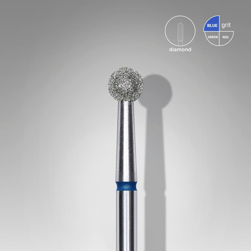 STALEKS EXPERT Diamond nail drill bit ball blue, head diameter 4 mm
