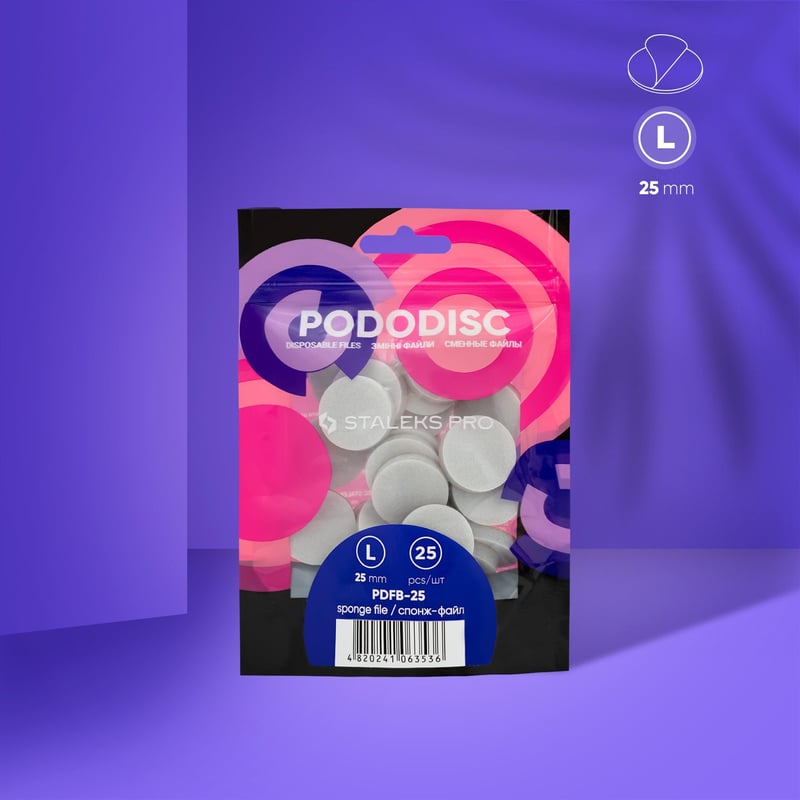 STALEKS EXPERT 25  PODODISC L Спонж-файлы для педикюрного диска 25 мм (25 шт)