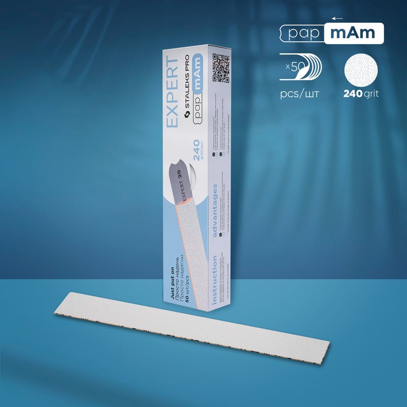 STALEKS EXPERT 22 papmAm Файли для прямої пилки, 240 грит (50 шт)