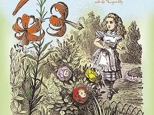 Through the Looking Glass: Garden of Live Flowers by John Tenniel - Art Print