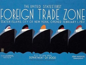 United States' First Foreign Trade Zone by WPA - Art Print