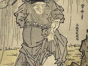 Zhanggui painted by Sesshu. by Isoda Koryusai - Art Print