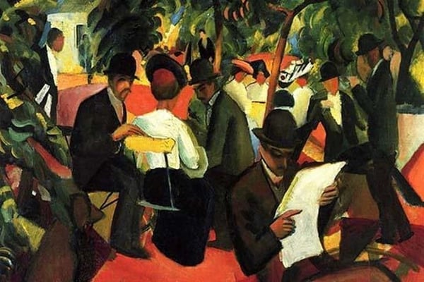 Garden Restaurant by August Macke - Art Print