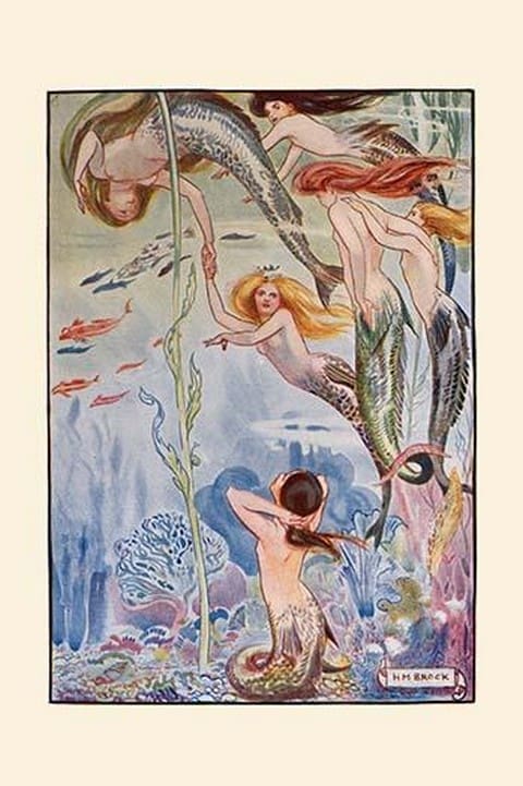 The Six Little Mermaids by H.M. Brock - Art Print