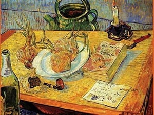 Still Life Drawing Board Pipe Onions and Sealing-Wax by Vincent van Gogh - Art Print