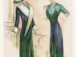 Le Costume Royals: Ladies in Blue and Green - Art Print