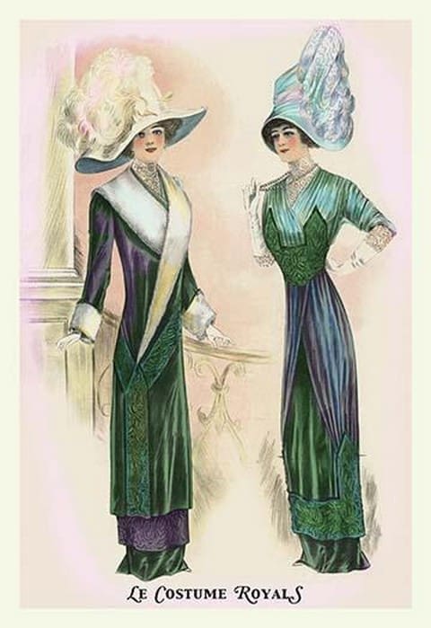 Le Costume Royals: Ladies in Blue and Green - Art Print
