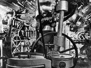 The Interior of the Merchant Submarine Deutschland - Art Print