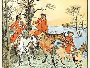 The Huntsmen recounted the day by Randolph Caldecott - Art Print