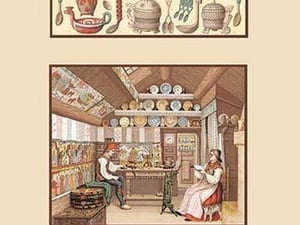 A Rustic Swedish Household by Auguste Racinet - Art Print