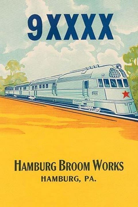 9XXXX Bullet Train Broom Label - Art Print