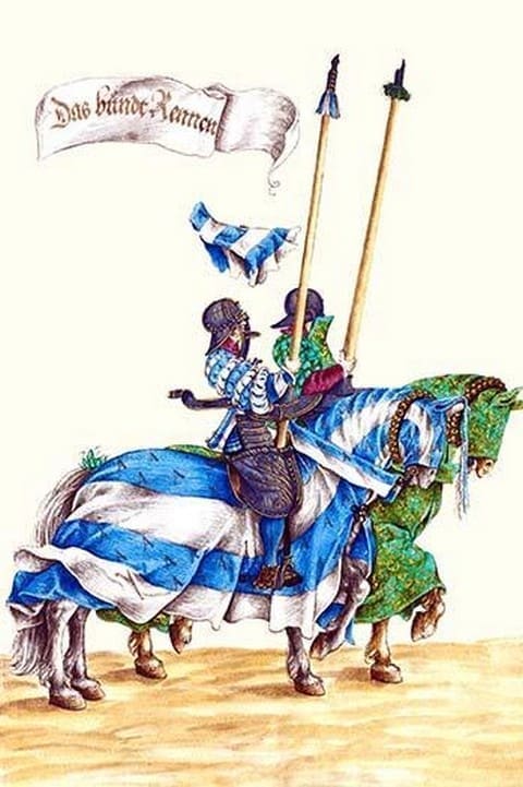 German Knights in Horseback in Procession by H. Burkmair #3 - Art Print
